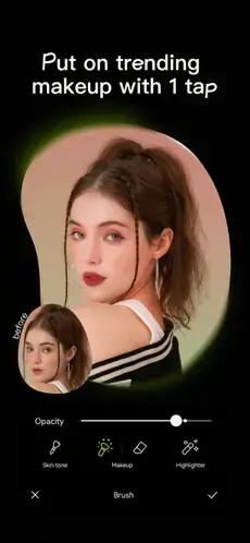 Put in trending makeup in one tap